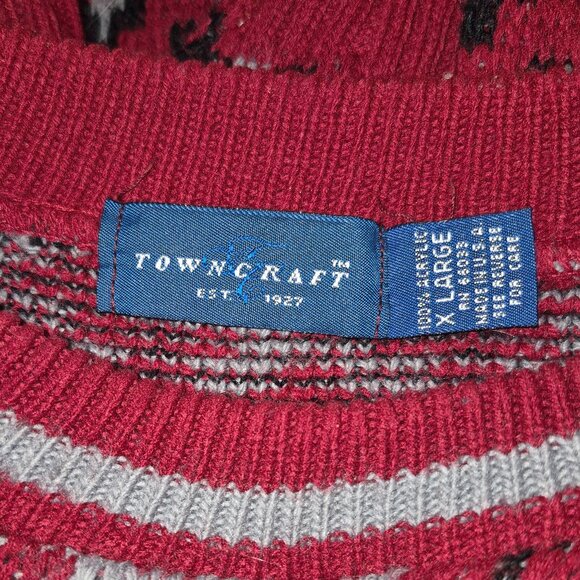TOWNCRAFT stylish Ski Sweater, Red-Black-white-gray in size XL - Picture 13 of 13